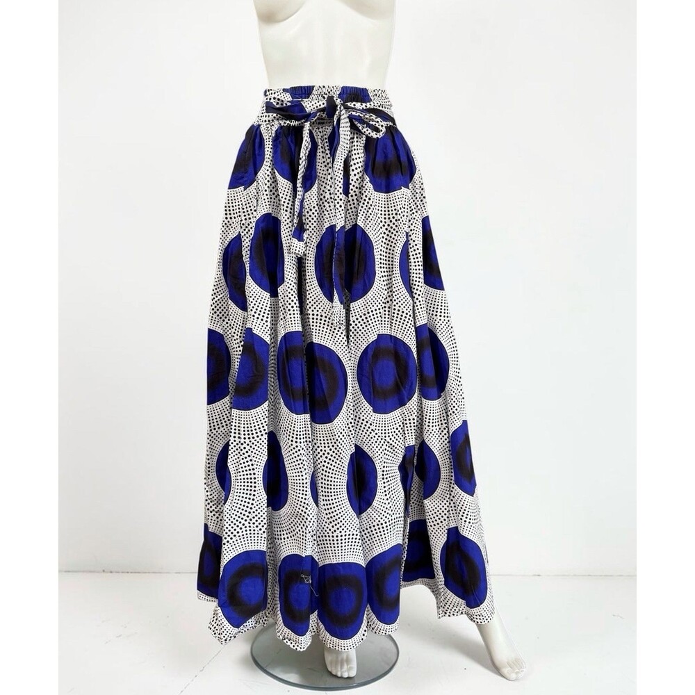 African Wax-Print Ankara Cotton Palazzo Pants OS Wide Leg Voluminous Colorful